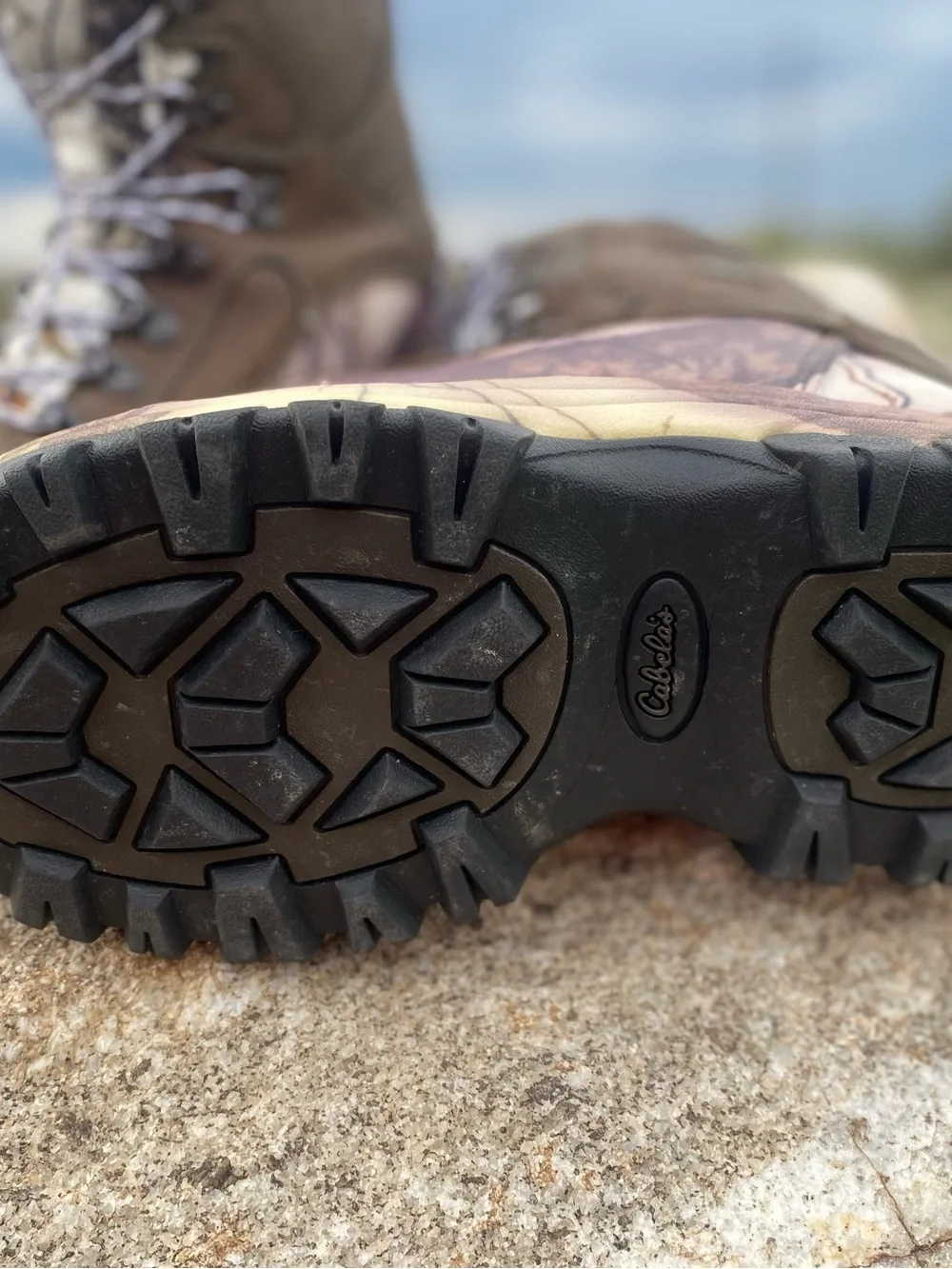 Cabela's Predator Extreme Pac Brown Leather and Camo Waterproof Hunting Boots